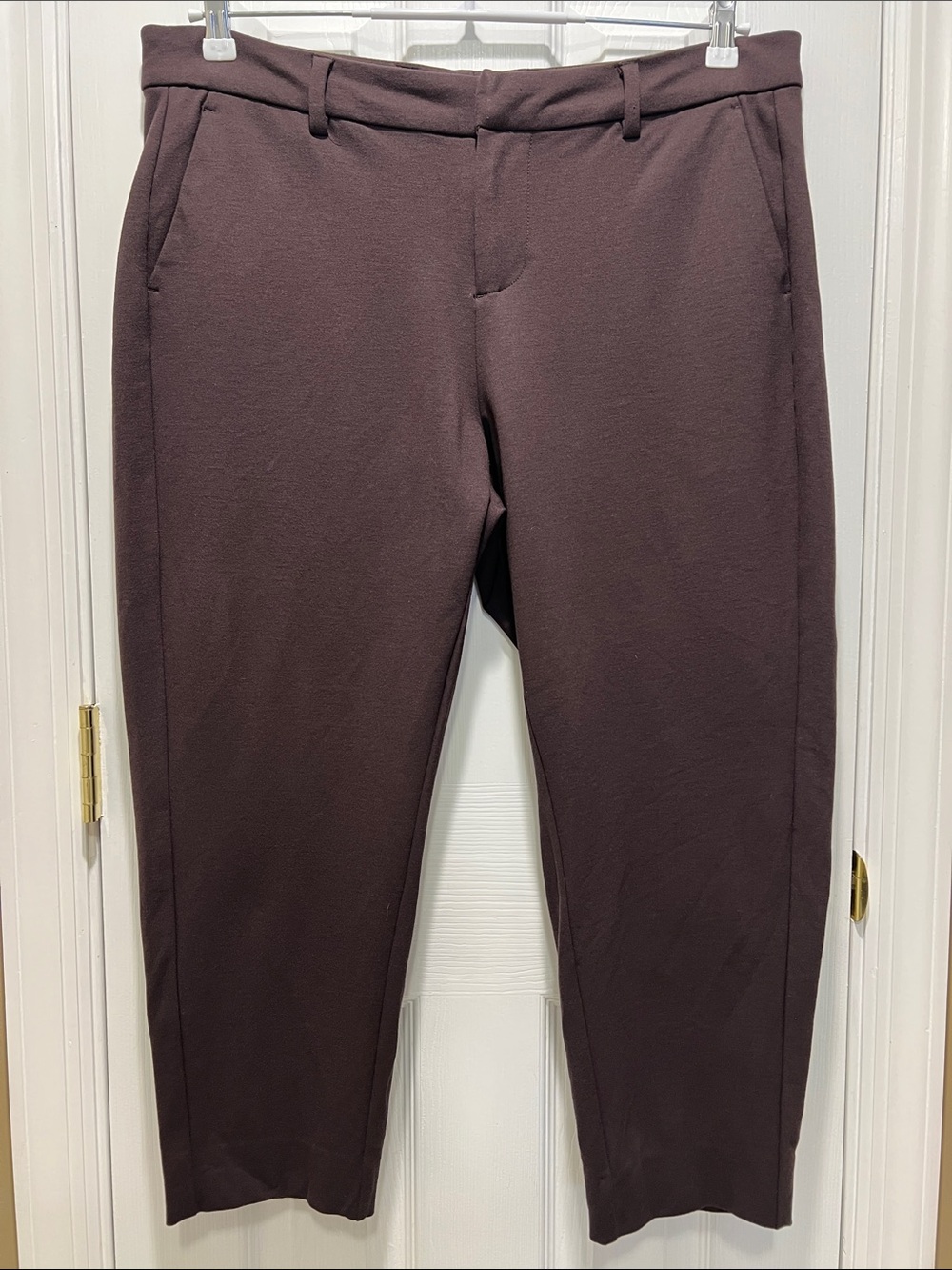 Liverpool Los Angeles Cropped Ponte Knit Trouser Pants - Java Brown Size 14